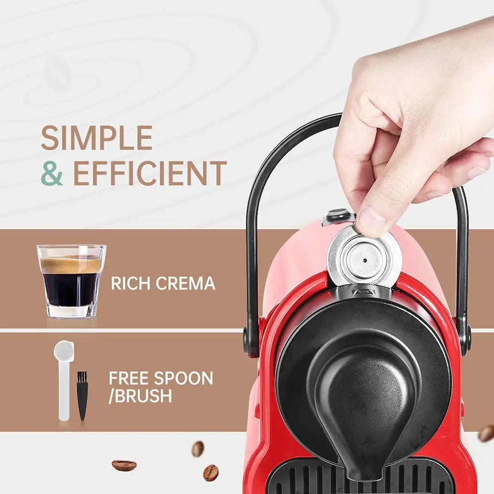 Stainless Steel Reusable Coffee Capsule for Nespresso with Refillable Espresso Cups, Coffee Pods and Tamper Dosing Ring