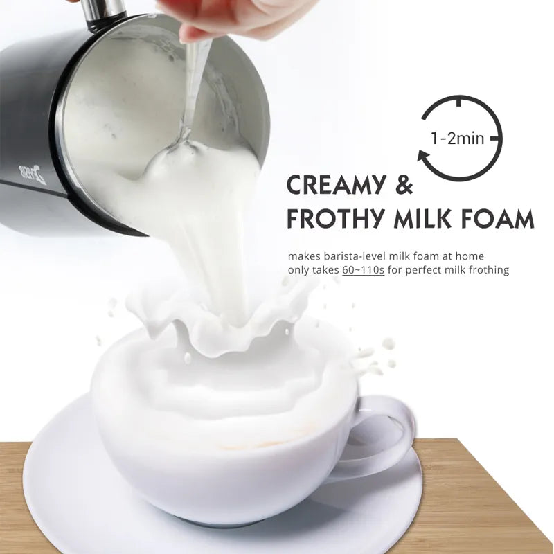DEVISIB Electric Automatic Milk Frother for Hot and Cold Latte & Cappuccino Coffee Foaming