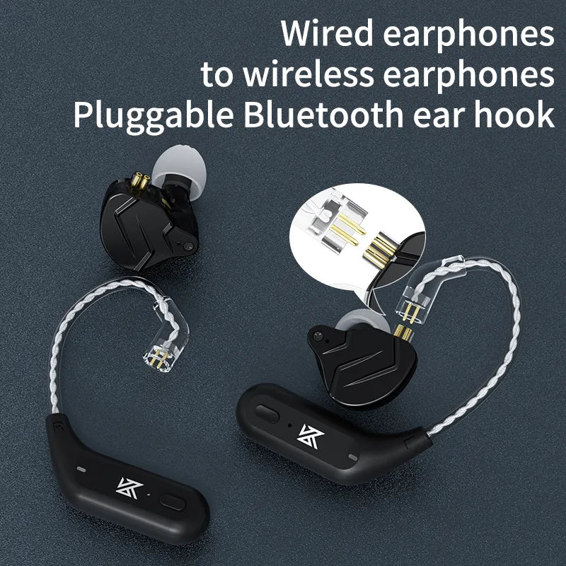 KZ AZ09 Bluetooth 5.2 Wireless Ear Hook Upgrade Cable with HIFI and C PIN Connector- Includes Charging Case