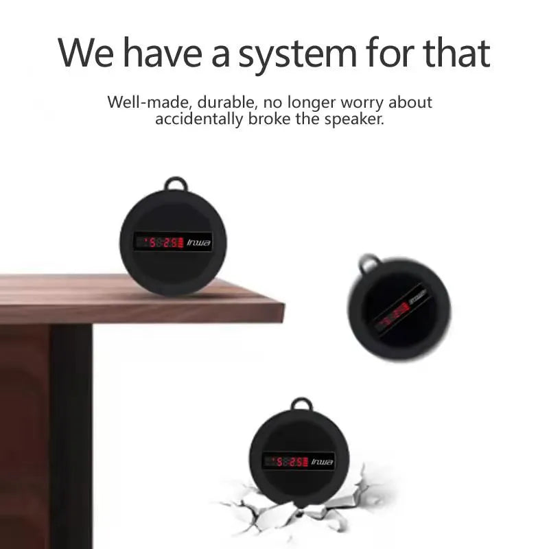 Waterproof Outdoor Portable Bluetooth Speaker for Cycling, Smart LED Display Digital Wireless Subwoofer with Hands-Free & for Bicycle