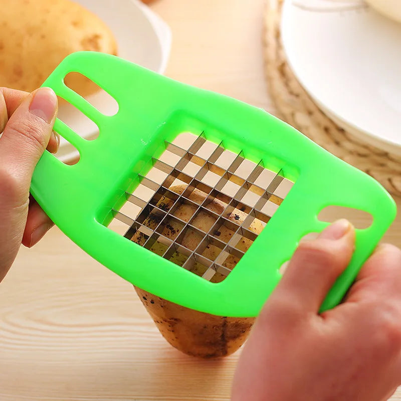 Efficient Stainless Steel Potato Cutter, Perfect for Simple and Quick Vegetable and Fruit Slicing – Must-Have Kitchen Gadget for Baking Enthusiasts