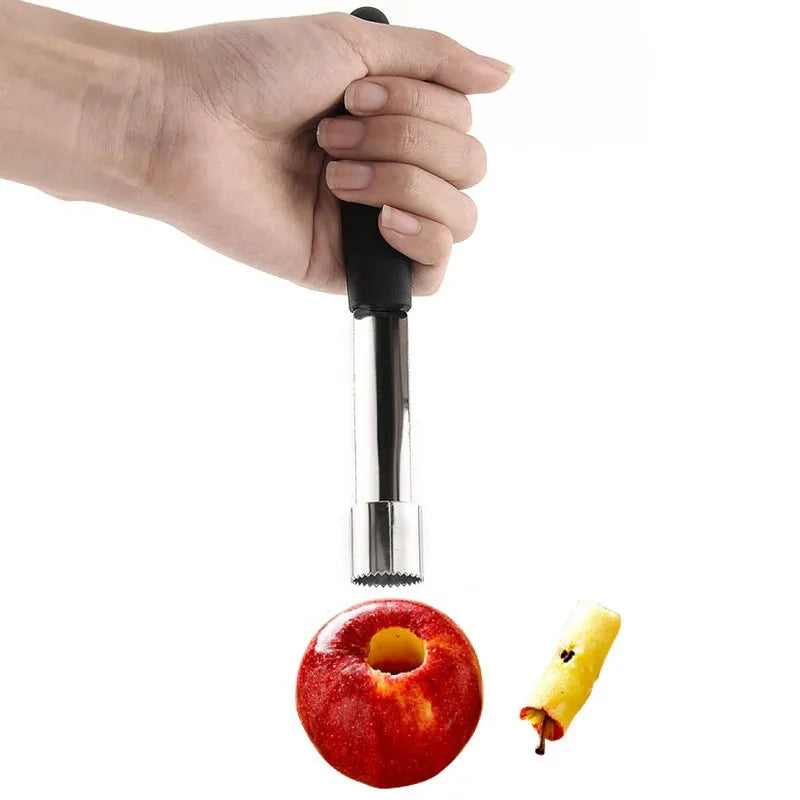 Stainless Steel Kitchen Gadget - Pear Seed Remover Cutter, Vegetable and Fruit Tool for Apples, Red Dates, Twist Corer, Pit Removal