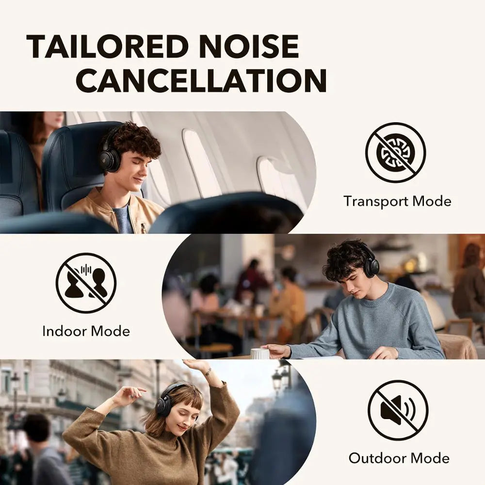 Anker Soundcore Life Q30 Hybrid Wireless Bluetooth Headphones - Active Noise Cancellation, Multi Modes, Hi-Res Audio, 40Hour Battery Life