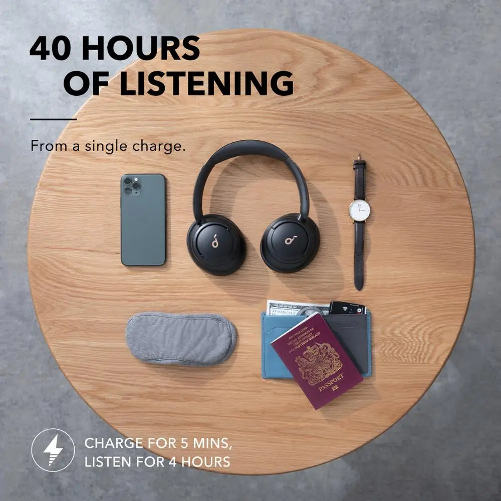 Anker Soundcore Life Q30 Hybrid Wireless Bluetooth Headphones - Active Noise Cancellation, Multi Modes, Hi-Res Audio, 40Hour Battery Life