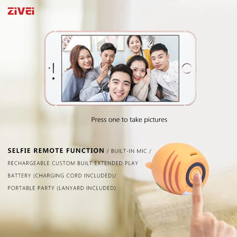 Zivei Mini Wireless Bluetooth Speaker: Portable Animal Design Music Player with Subwoofer, Bass Stereo, Ideal Christmas Gift