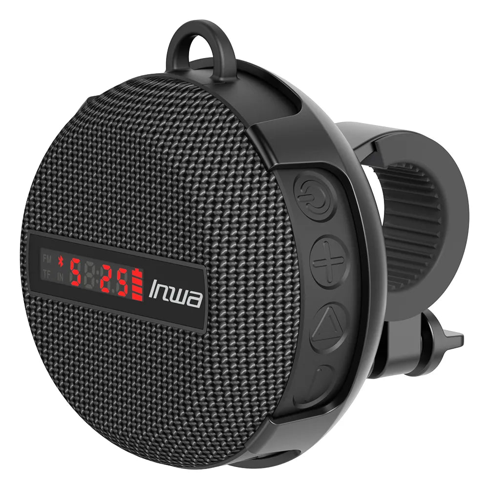 Waterproof Outdoor Portable Bluetooth Speaker for Cycling, Smart LED Display Digital Wireless Subwoofer with Hands-Free & for Bicycle