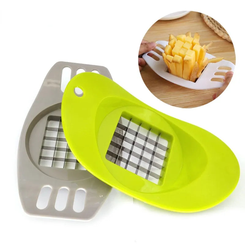 Efficient Stainless Steel Potato Cutter, Perfect for Simple and Quick Vegetable and Fruit Slicing – Must-Have Kitchen Gadget for Baking Enthusiasts