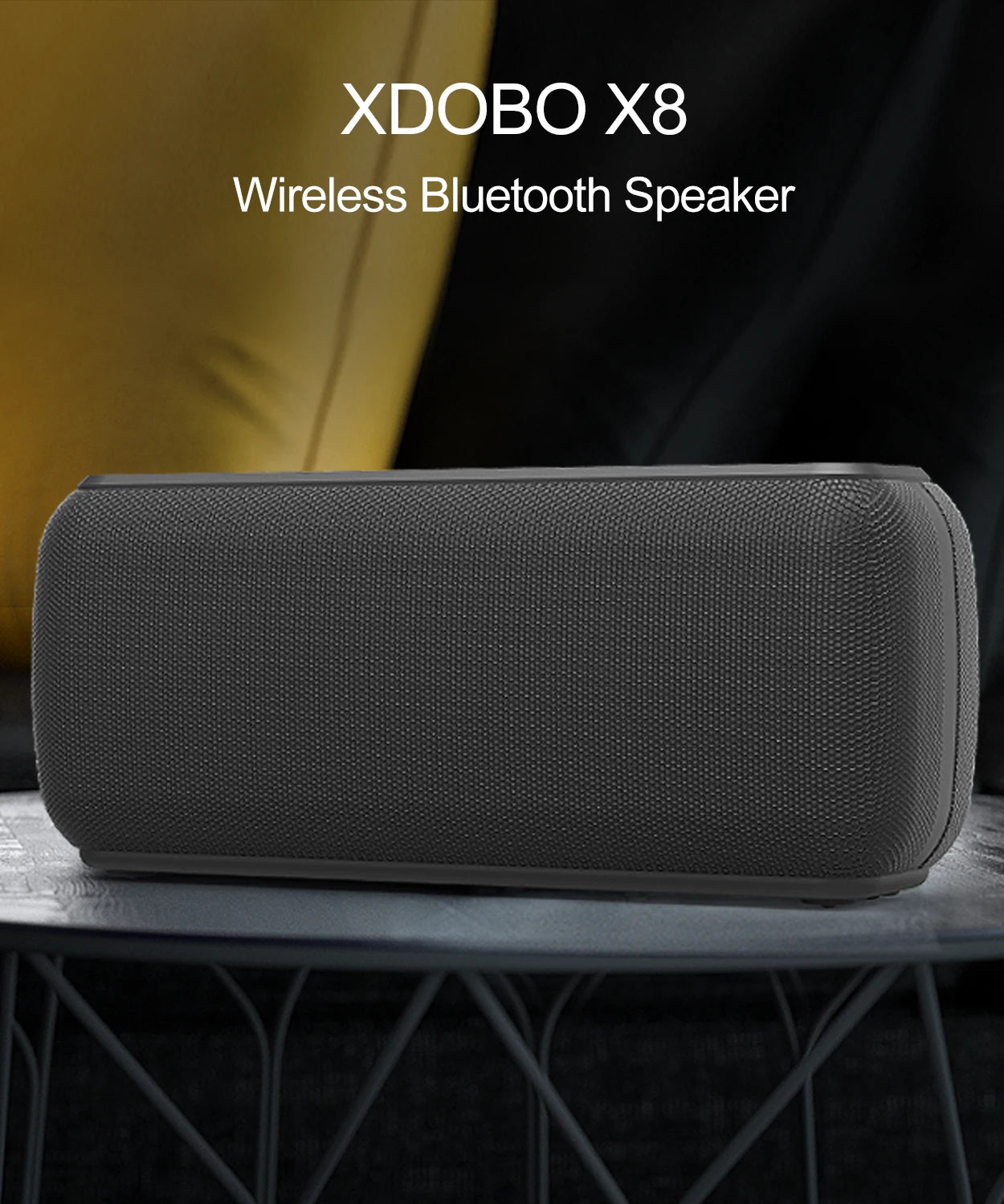 XDOBO X8 Portable Speakers with 60W Power, Enhanced Bass and Subwoofer, Wireless, Waterproof, and 12-Hour Playtime Features - TWS Enabled with 6600mAh Power Bank Function