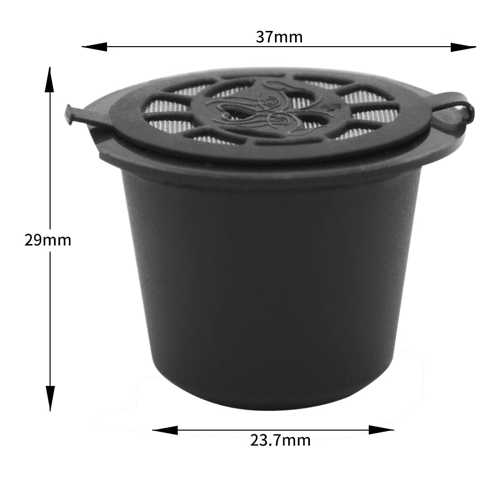 Icafilas Reusable Espresso Pod with Stainless Filter Mesh for Nespresso Machine - Refillable Coffee Capsule with Kitchen Tamper
