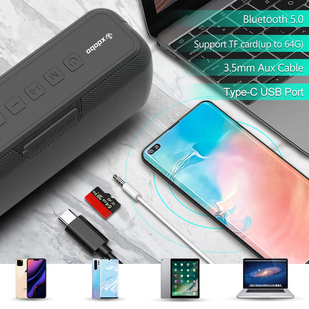 XDOBO X8 Portable Speakers with 60W Power, Enhanced Bass and Subwoofer, Wireless, Waterproof, and 12-Hour Playtime Features - TWS Enabled with 6600mAh Power Bank Function
