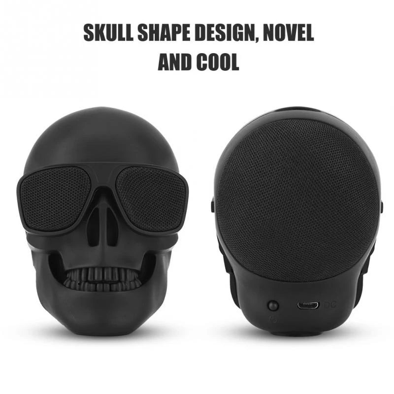 Enhanced Bass Skull Shaped Wireless Bluetooth Speaker - 5W Portable Mini Stereo Sound System - Skull Music Player