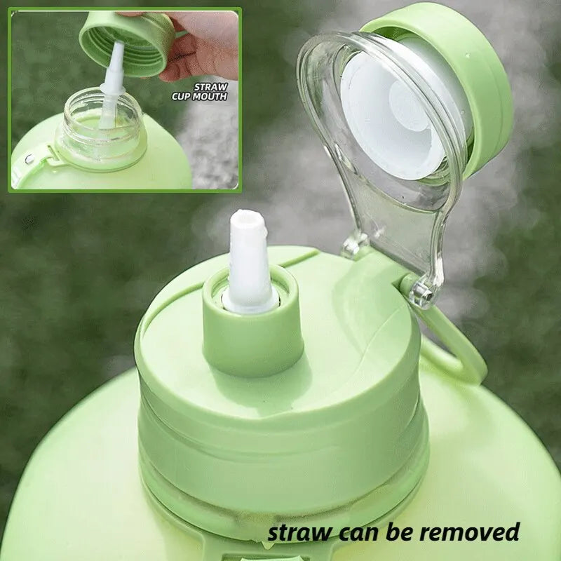 2.2L High-Capacity Sports Water Bottle - Portable Fitness Hydration Kettle, Durable Gradient Plastic, Ideal for Outdoor Events and Students