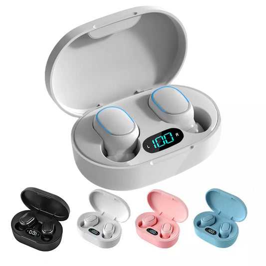 E7S TWS Bluetooth Wireless Headphones - Waterproof Sports Headset with Microphone - Compatible with All Smartphones for Music and Calls