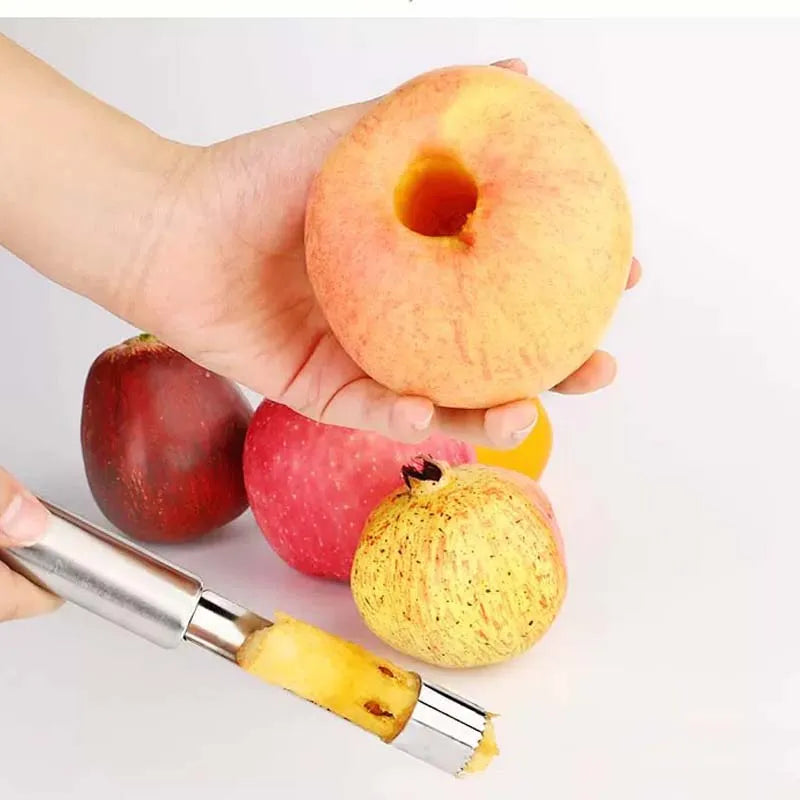 Stainless Steel Kitchen Gadget - Pear Seed Remover Cutter, Vegetable and Fruit Tool for Apples, Red Dates, Twist Corer, Pit Removal