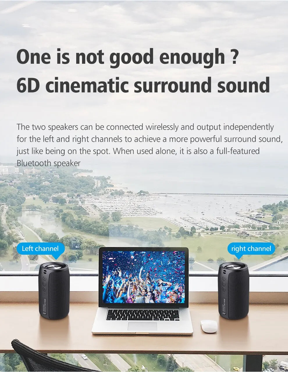 ZEALOT S32 Waterproof Portable Wireless Subwoofer - 1500 Mah Battery 12 hours playback