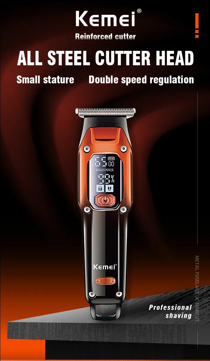 Kemei-658 Professional Men's Hair Trimmer - Beard Clipper, Electric Razor, Haircut Machine, and Shaver