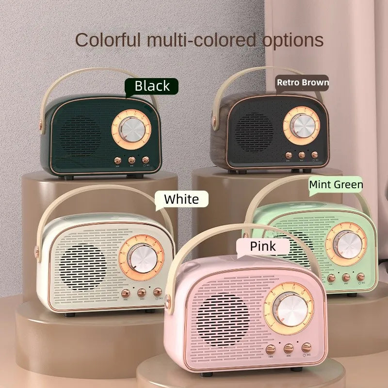 Vintage DW21 Mini Bluetooth Speaker: Portable Stereo Subwoofer, Elegant Home Décor, High-Quality Sound for Classical Music Playback