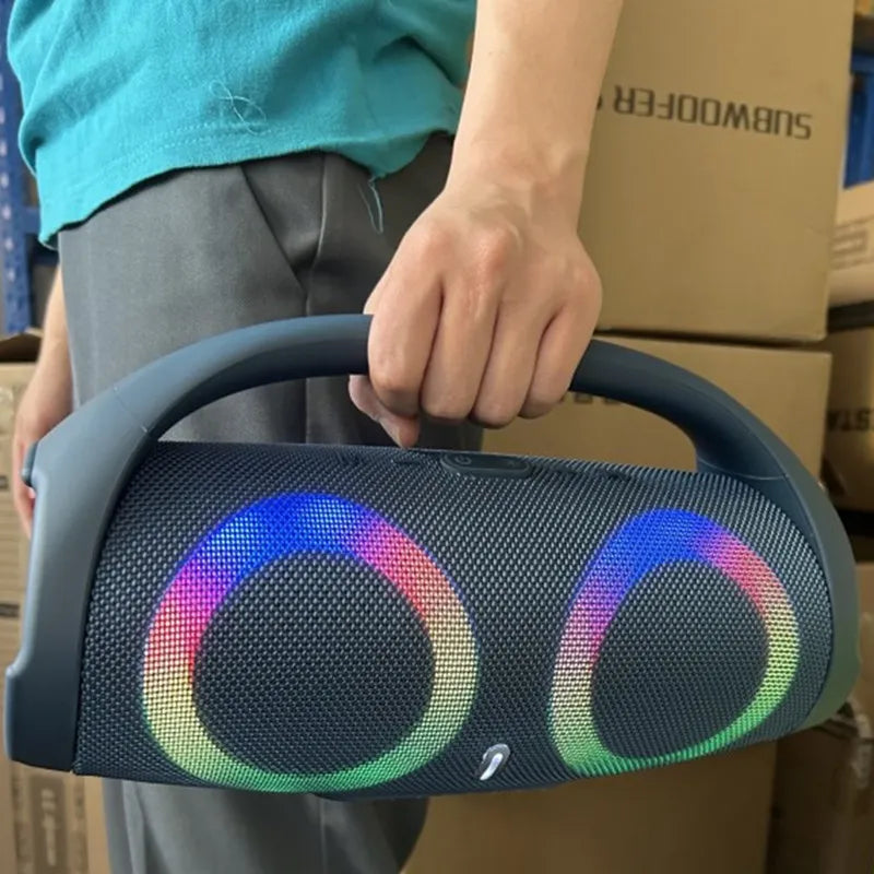 100W High Power Portable Bluetooth Speaker - Waterproof, Wireless Subwoofer with 360 Stereo Surround, RGB Colorful Lights, TWS, FM & Boombox