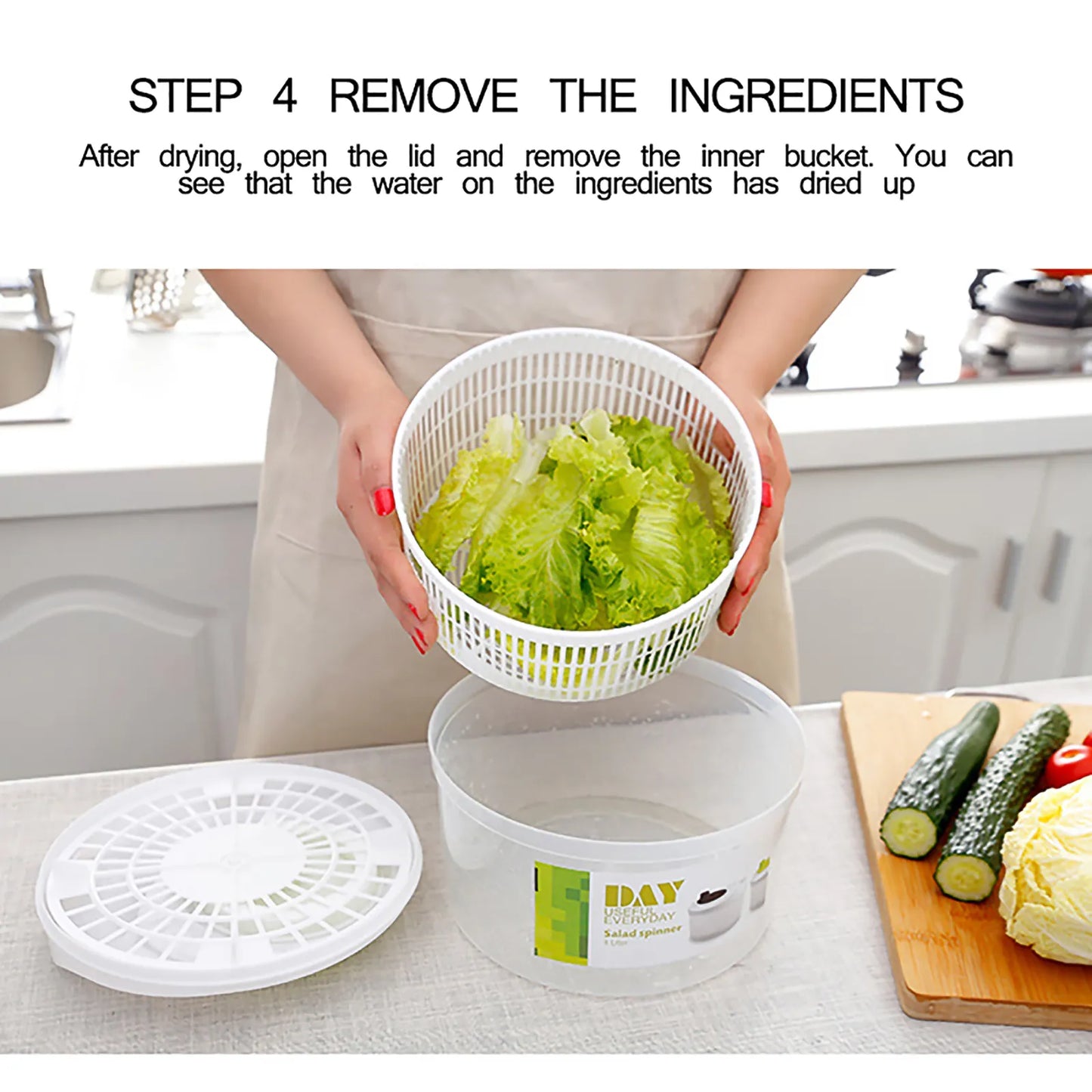 Vegetable and Fruit Spinner: Salad Dryer, Washer, Drainer, and Colander