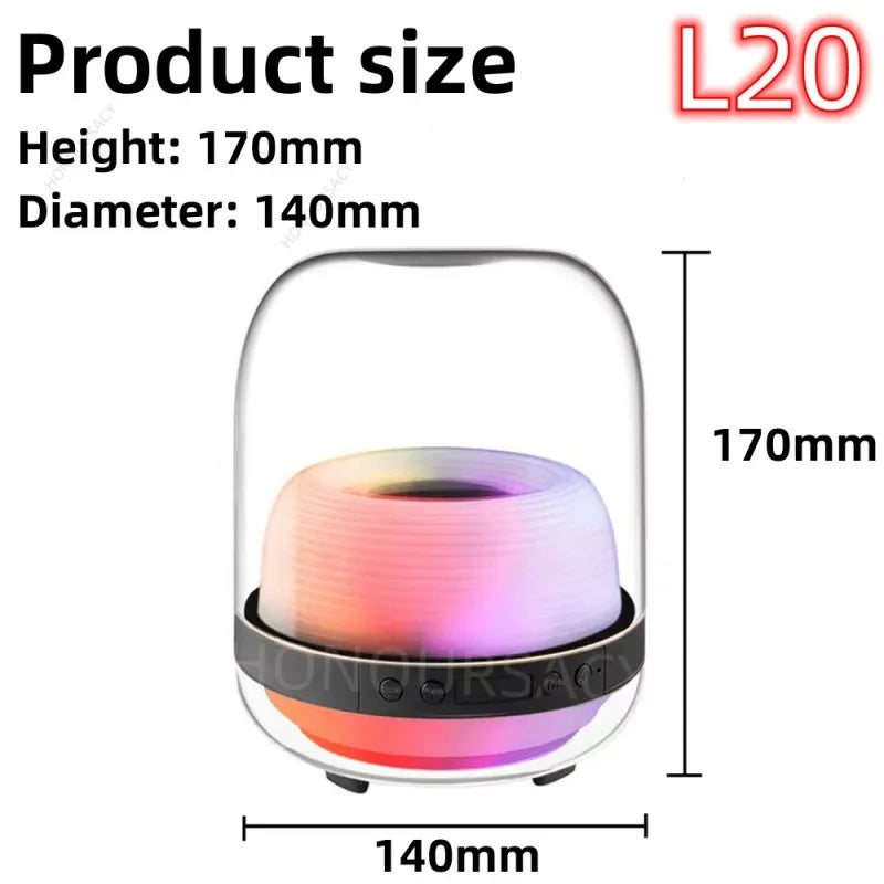 Harman Kardon L20, 4th Generation Wireless Bluetooth Speaker with 360-Degree LED Subwoofer, High Fidelity Sound Quality for Desktop, Creative Design, TF Compatible