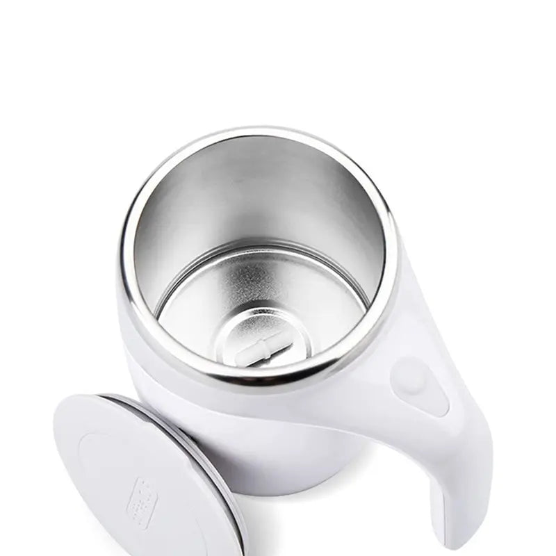 Rechargeable Stainless Steel Magnetic Coffee Cup with Automatic Stirring – Perfect for Home Use