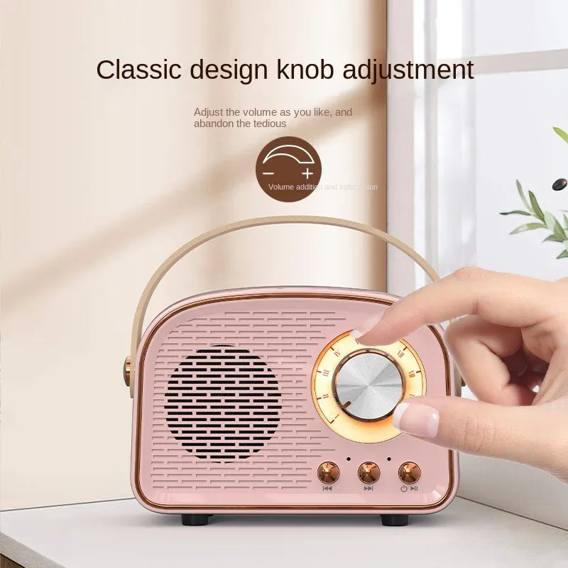 Vintage DW21 Mini Bluetooth Speaker: Portable Stereo Subwoofer, Elegant Home Décor, High-Quality Sound for Classical Music Playback