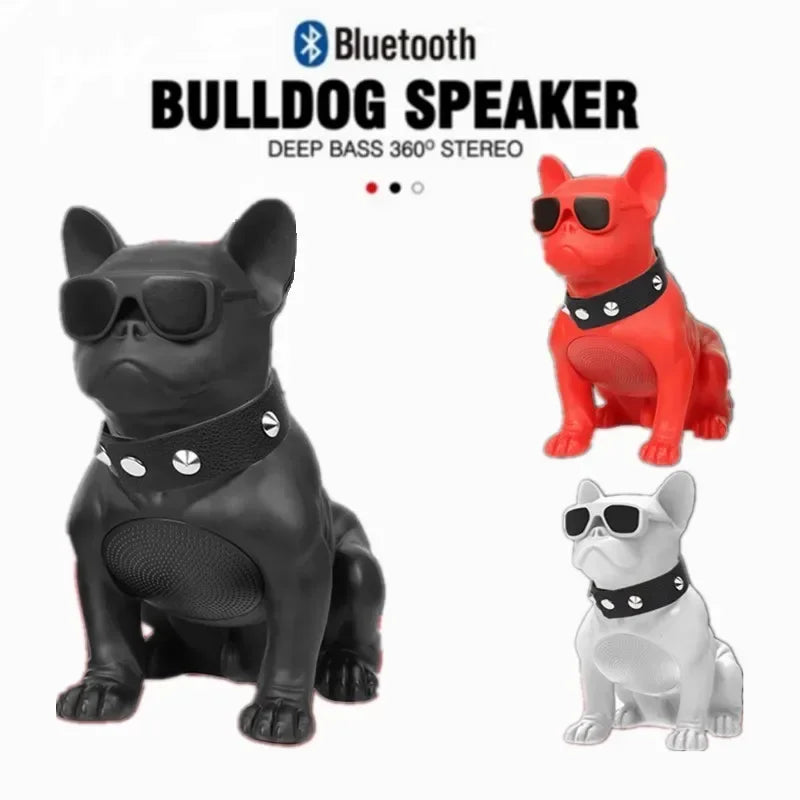 Portable Bulldog Bluetooth Speaker - 3D Surround Sound, Boombox Bass, Radio Function, TF Card Compatible, Super Subwoofer Wireless Speaker