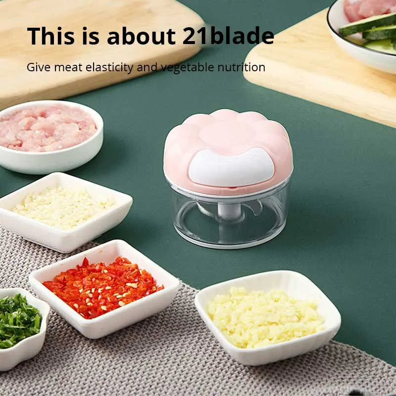Blue/Pink Manual Garlic Masher Handy Pull Kitchen Tool for Minced Garlic, Braised Garlic, Kitchen Gadgets