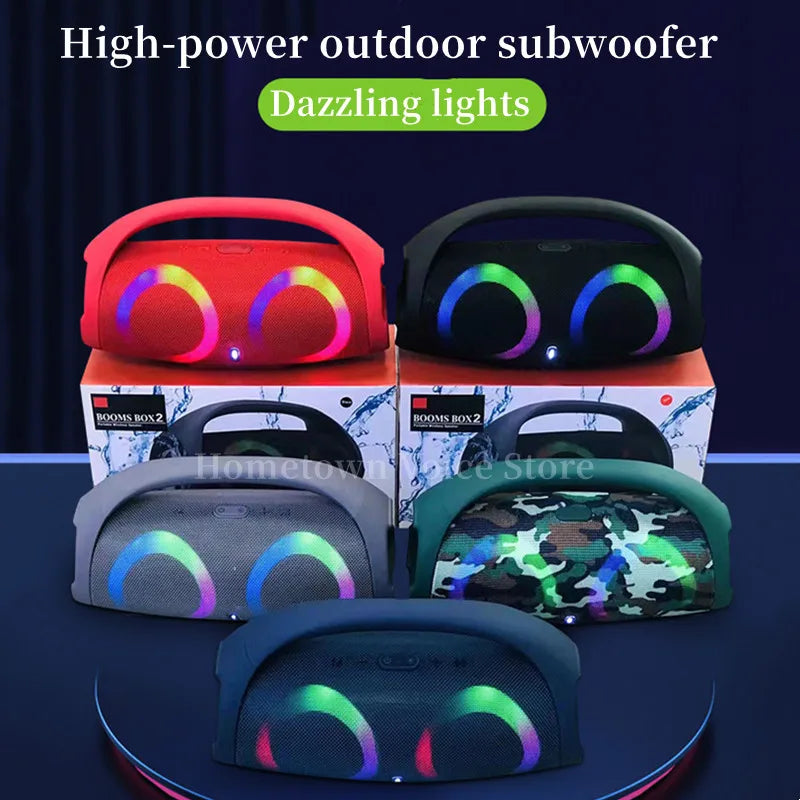 100W High Power Portable Bluetooth Speaker - Waterproof, Wireless Subwoofer with 360 Stereo Surround, RGB Colorful Lights, TWS, FM & Boombox