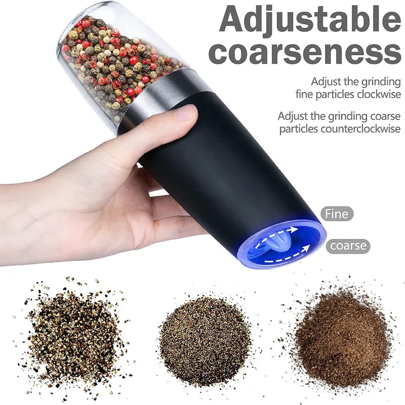 Automatic Gravity Induction Electric Pepper Mill - Herb, Spice, Coffee Grinder and Salt Shaker - Premium Kitchen Grinding Tool