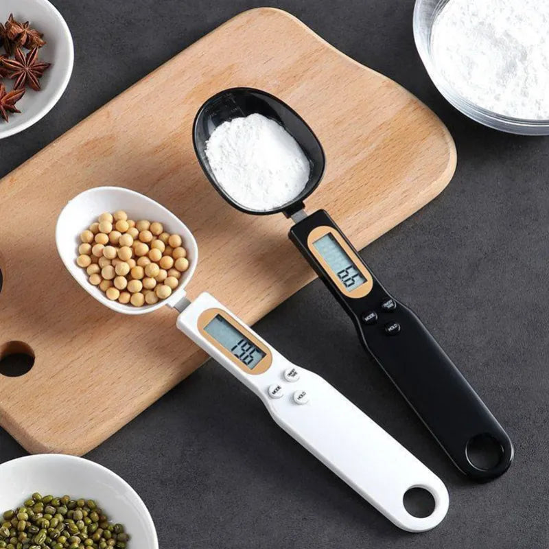 Digital Kitchen Scale Spoon for Baking - Adjustable Electronic Weighing Tool for Coffee, Food, Flour, Powder with LCD Display Measurement at Home