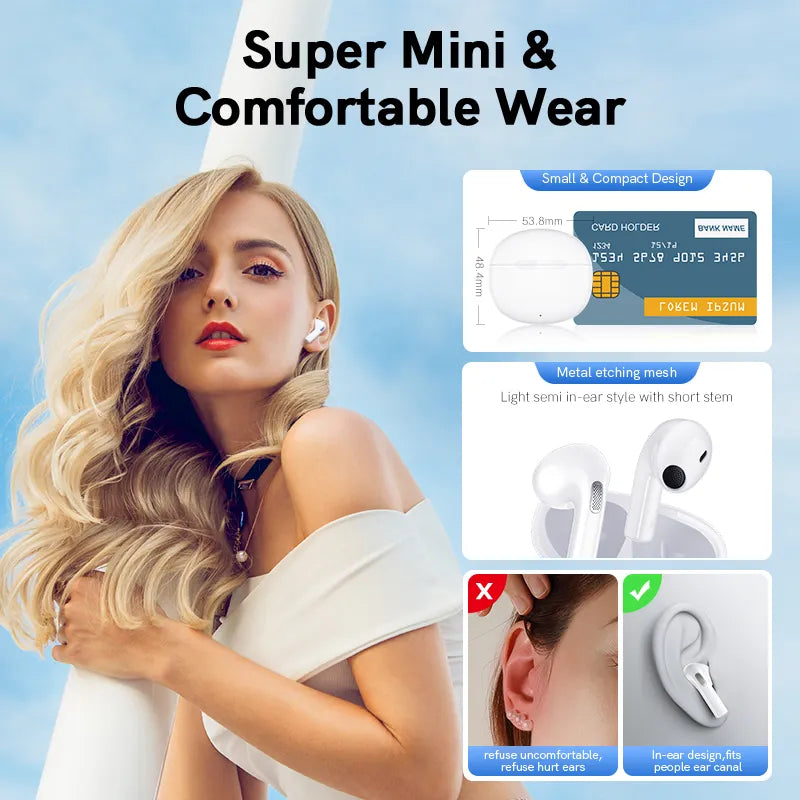 QCY T20 TWS Bluetooth 5.3 Wireless Earbuds - Low Latency, HIFI Sound, 13mm Driver, Quad-Microphone ENC for HD Calls