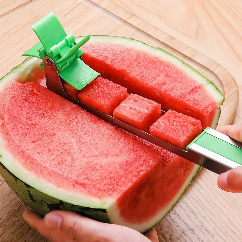 Stainless Steel Windmill Shape Watermelon Cutter - Salad Fruit Slicer Kitchen Gadget