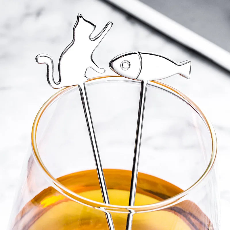 Mini 304 Metal Coffee Spoon in Cute Cat Shape - Versatile Kitchen Tableware for Dessert, Snack, Ice Cream, and Tea