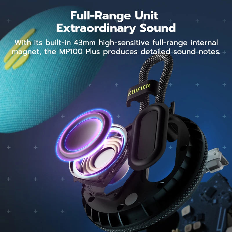 Edifier MP100 Plus Waterproof Outdoor Bluetooth Speaker - Portable Wireless with IPX7 Stereo Loudspeaker 1500Mah 9hr Playback