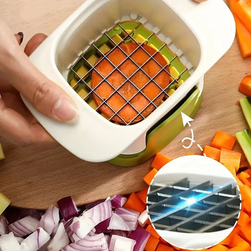 Multifunctional Vegetable Chopper & Slicer - Onion Dicer, French Fries Cutter, Potato & Cucumber Slicer - Kitchen Gadget & Tools