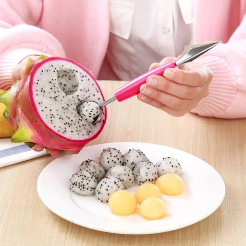 Multi-Functional Fruit Carving Knife with Watermelon Baller, Ice Cream Digger, Scoop Spoon, and Cold Dishes DIY Kitchen Tools