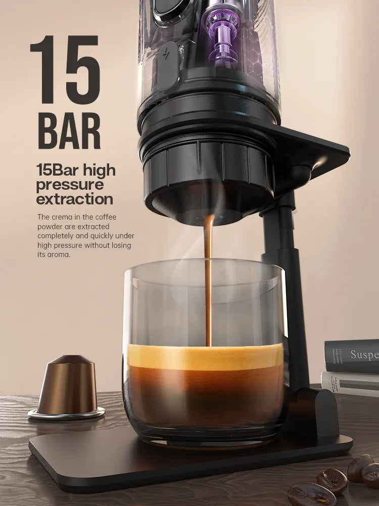 HiBREW Portable Espresso Machine H4A for Car & Home - Compatible with Nespresso Dolce Pod Capsules & Coffee Powder – DC 12V Coffee Maker