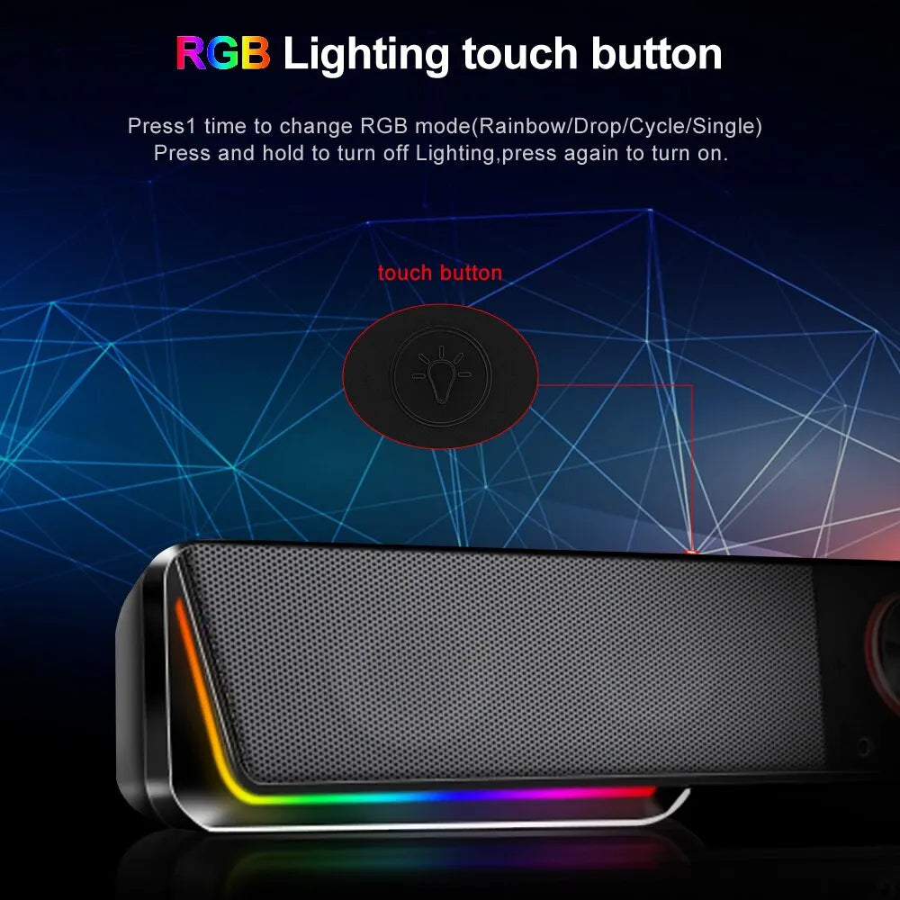 Redragon GS570 Darknets Bluetooth Wireless Surround Sound Speakers with RGB Lighting - 3.5 AUX for PC & Computer