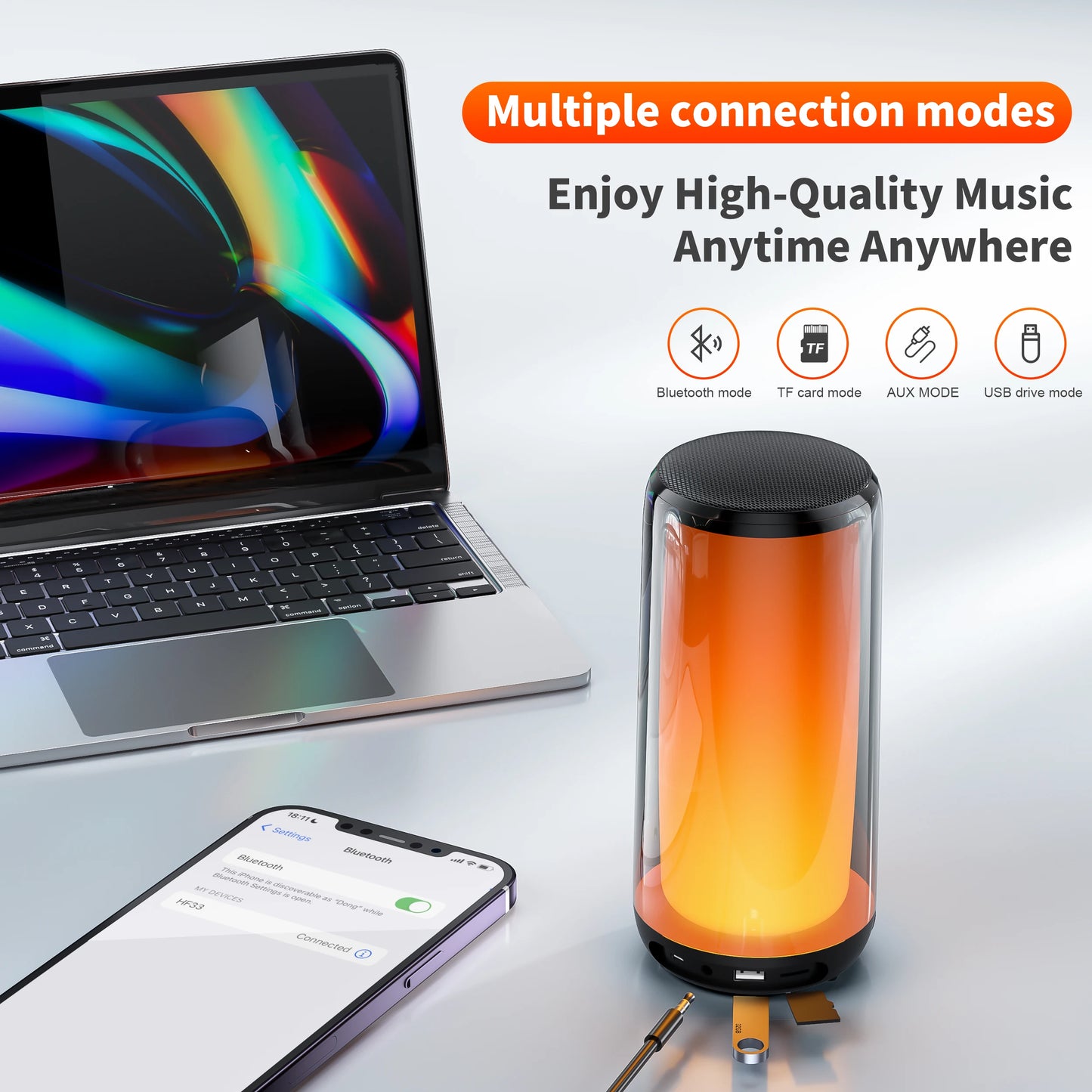 QERE High-Resolution 10W Audio Bluetooth Speaker - Waterproof, Portable, Wireless HiFi Speaker for Outdoors with Multiple Connection Modes
