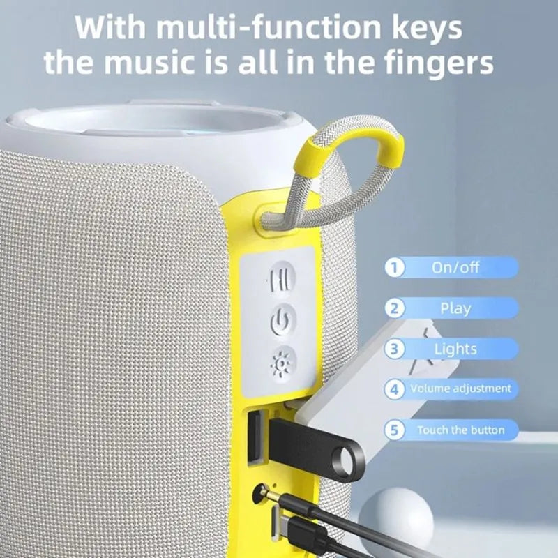 TG-655 cylindrical triangular button type bass Bluetooth speaker stylish and cool LED light portable wireless Bluetooth audio