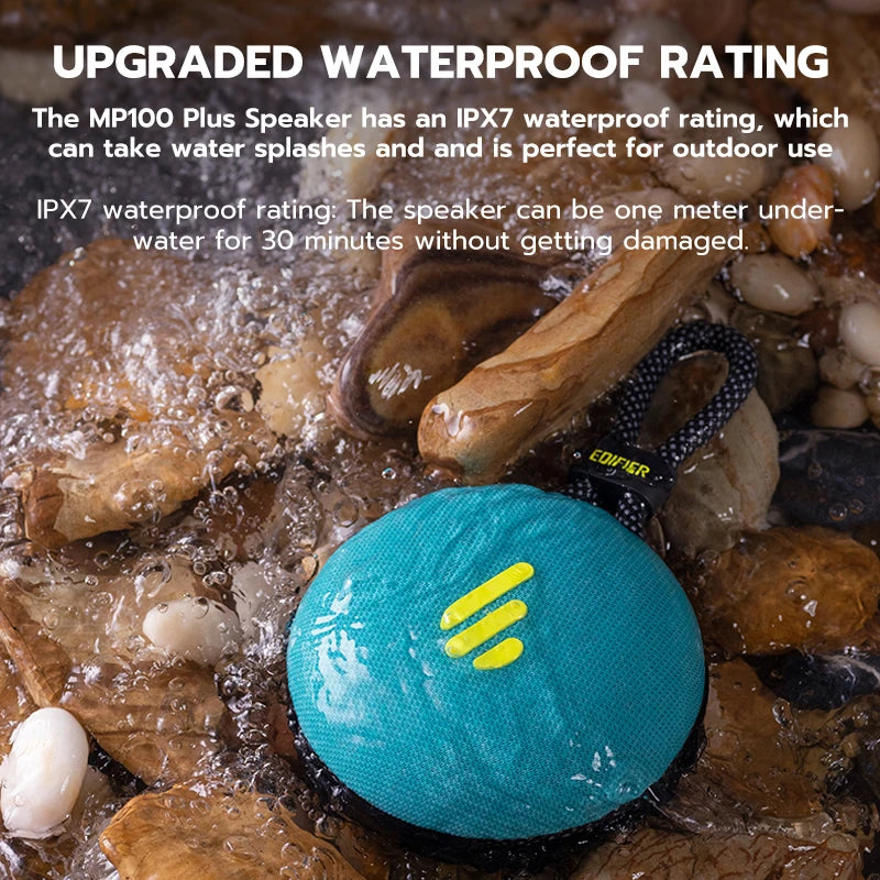 Edifier MP100 Plus Waterproof Outdoor Bluetooth Speaker - Portable Wireless with IPX7 Stereo Loudspeaker 1500Mah 9hr Playback