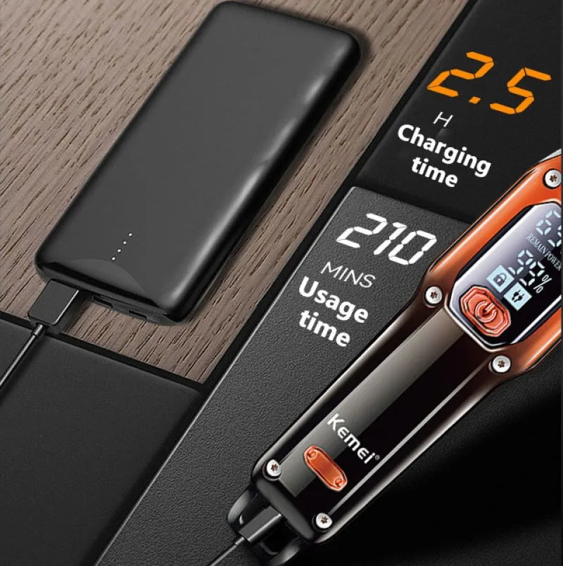 Kemei-658 Professional Men's Hair Trimmer - Beard Clipper, Electric Razor, Haircut Machine, and Shaver