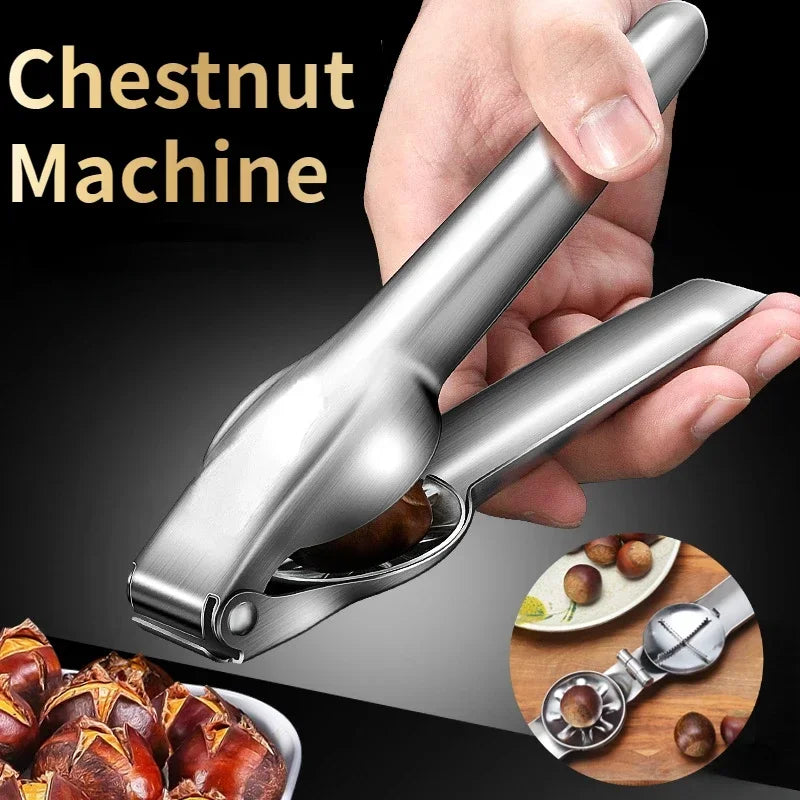 Stainless Steel Chestnut Opener - Nut Cracker Sheller Tool with Walnut Pliers - Chestnut Cutter and Opener - Kitchen Gadgets and Accessories