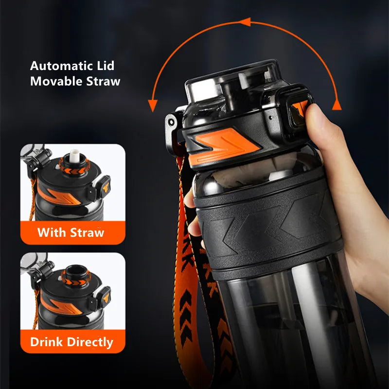 Durable Tritan Sport Water Bottle with Straw, 1000ml/1500ml - Portable for Gym, Fitness, and Outdoor Activities