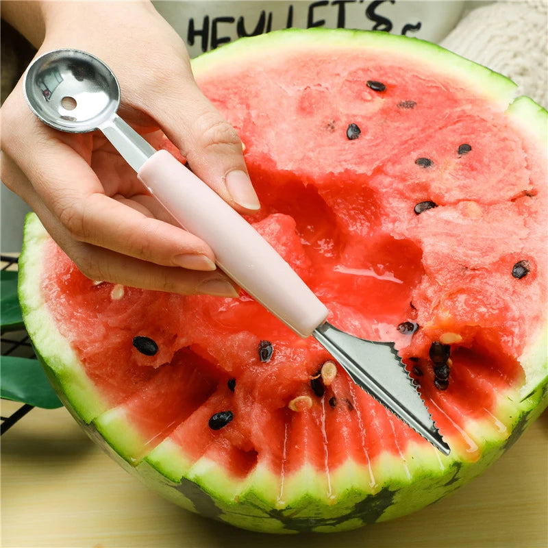 Multi-Functional Fruit Carving Knife with Watermelon Baller, Ice Cream Digger, Scoop Spoon, and Cold Dishes DIY Kitchen Tools