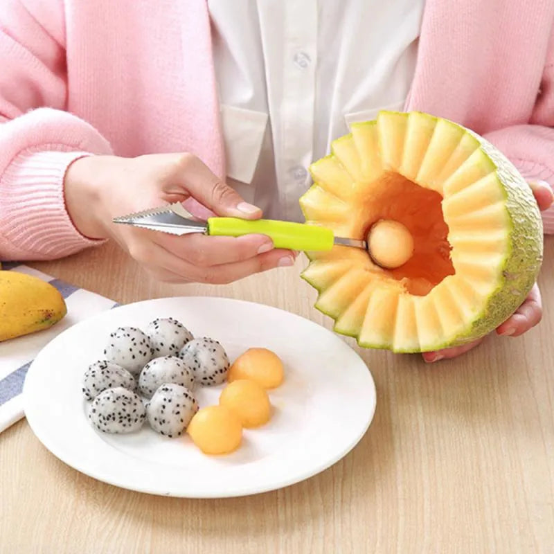 Multi-Functional Fruit Carving Knife with Watermelon Baller, Ice Cream Digger, Scoop Spoon, and Cold Dishes DIY Kitchen Tools
