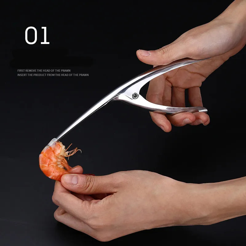 Stainless Steel Shrimp Peeler - Creative and Convenient Kitchen Gadget for Seafood Cooking