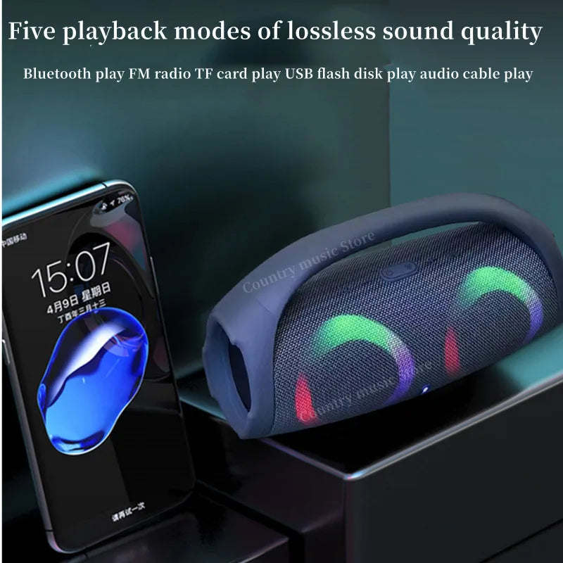100W High Power Portable Bluetooth Speaker - Waterproof, Wireless Subwoofer with 360 Stereo Surround, RGB Colorful Lights, TWS, FM & Boombox