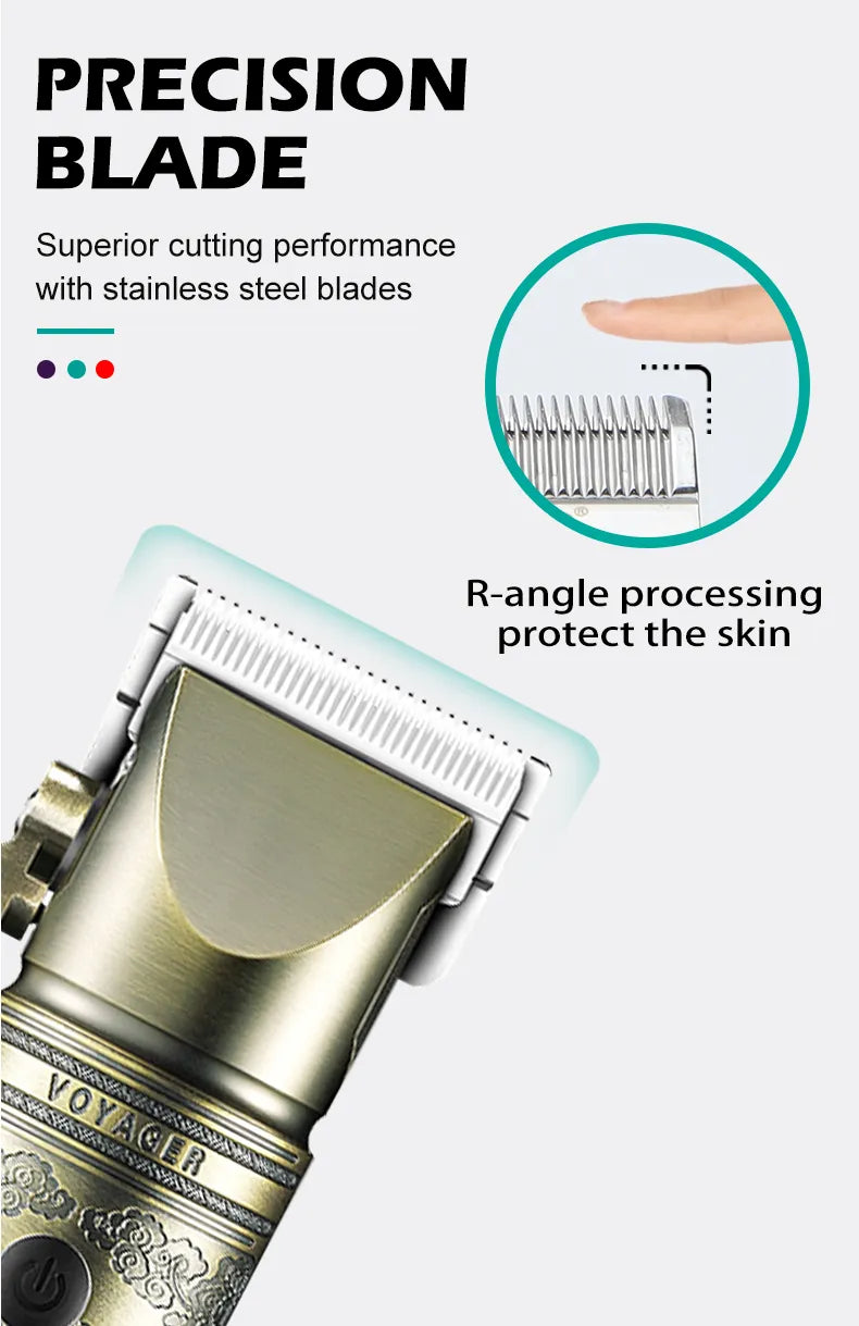 VGR Professional Hair Clipper for Men, Adjustable Rechargeable T9 Hair Trimmer with LED Display, V-697 Hair Cutting Machine